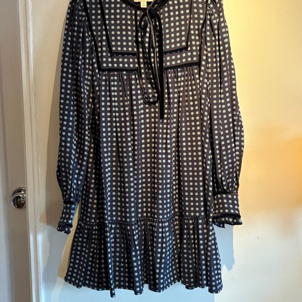 Carven - Blue Pattern Ruffle Dress - Picture 2 of 4
